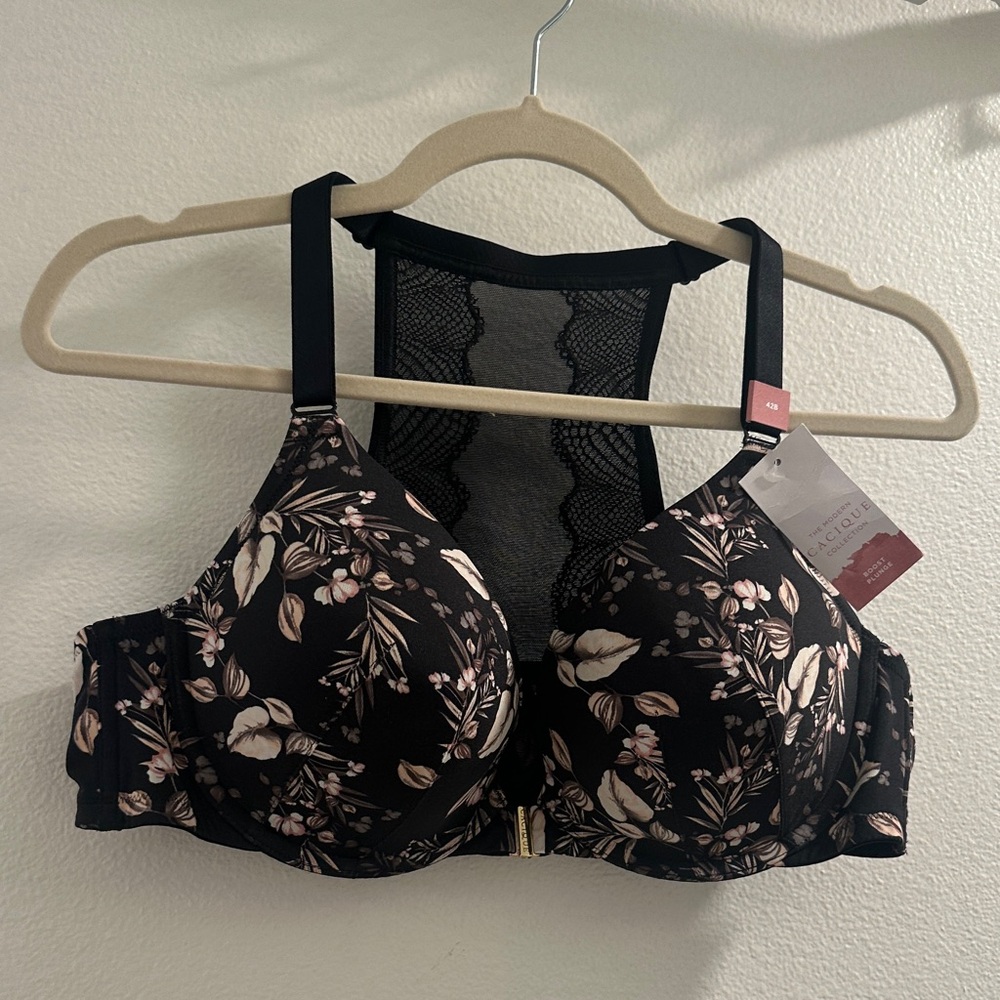 Cacique Black Floral Bra